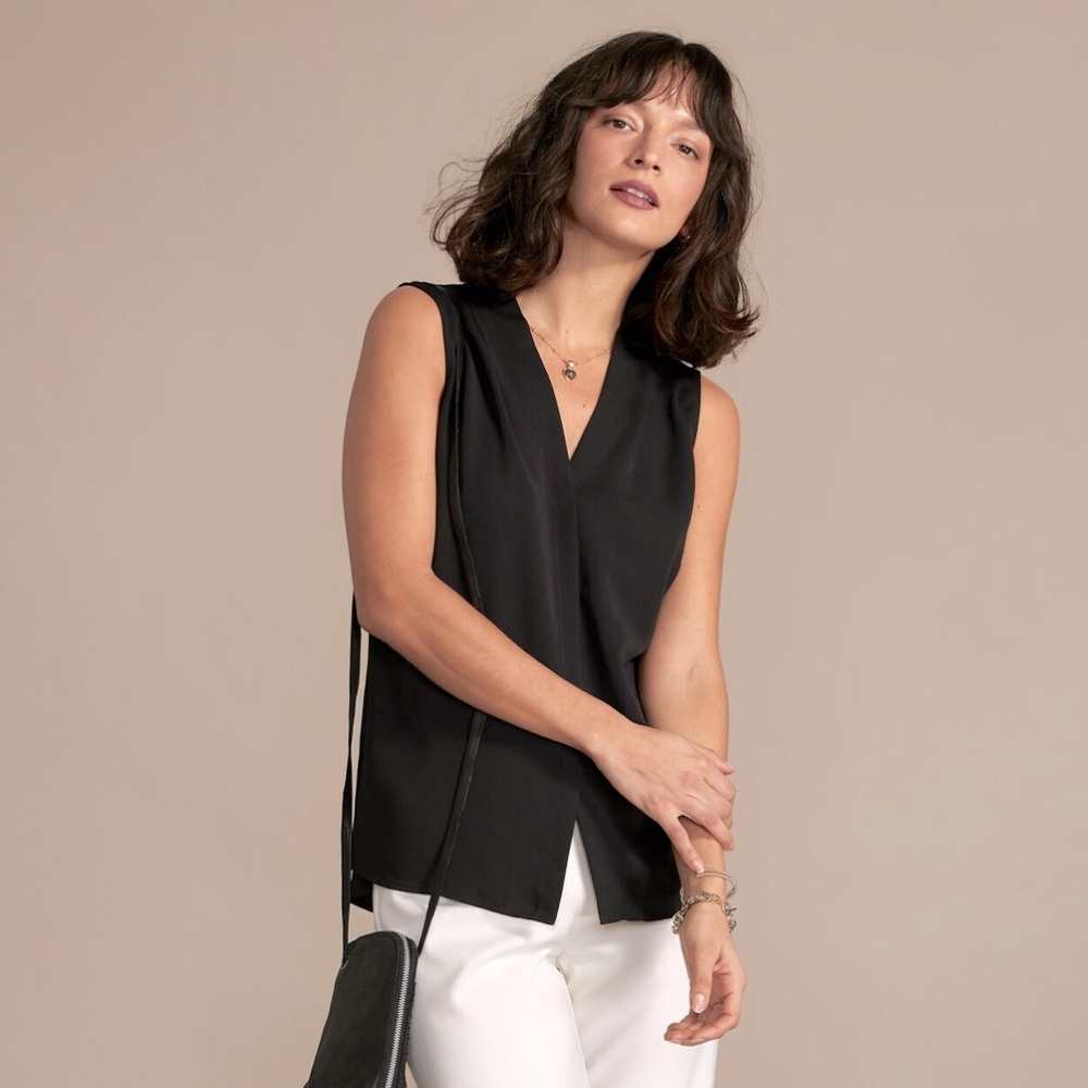 Nic + Zoe easy day to night top black extra small XS